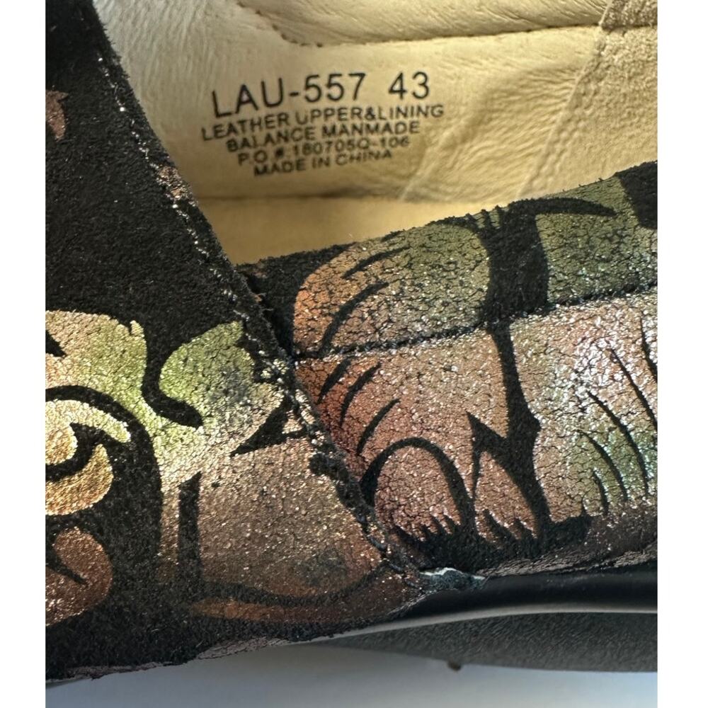 Alegria Lauryn LAU-557 Women’s US 12 EU 43 Floral Metallic Leather Comfort Shoes - Picture 2 of 11